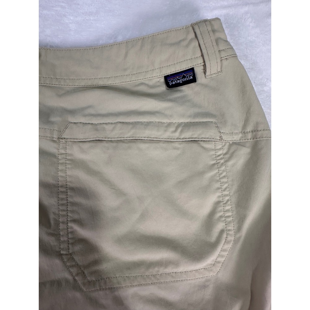 Patagonia Hiking Cargo Pants 4 Tan Nylon Blend Straight Leg Womens - Picture 3 of 4